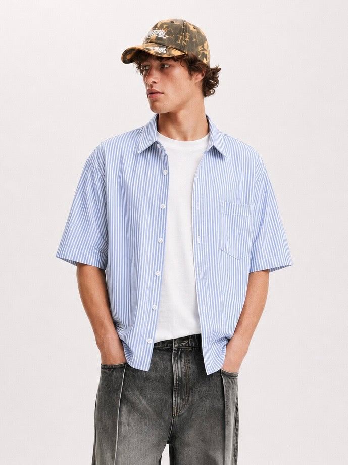 Casual Striped Short Sleeve Shirt
