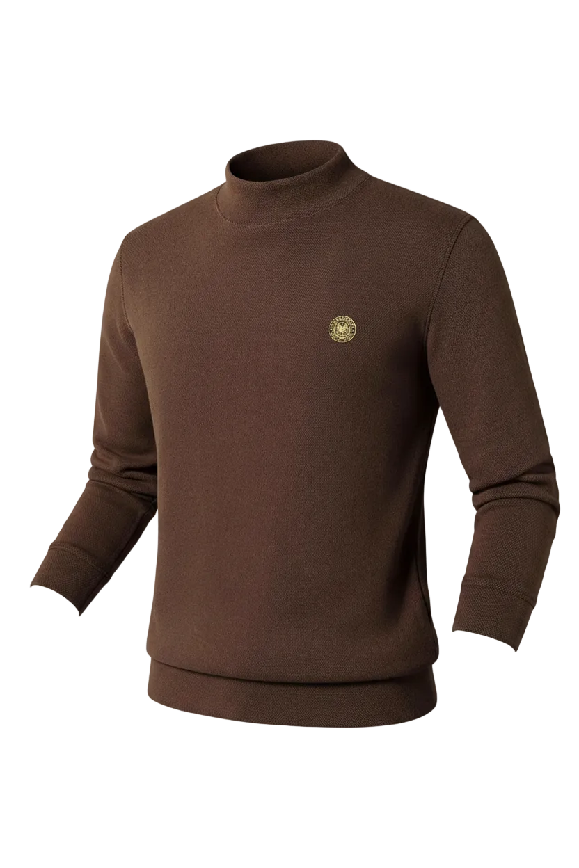 Men's Plus Size Mock Neck Long Sleeve Top