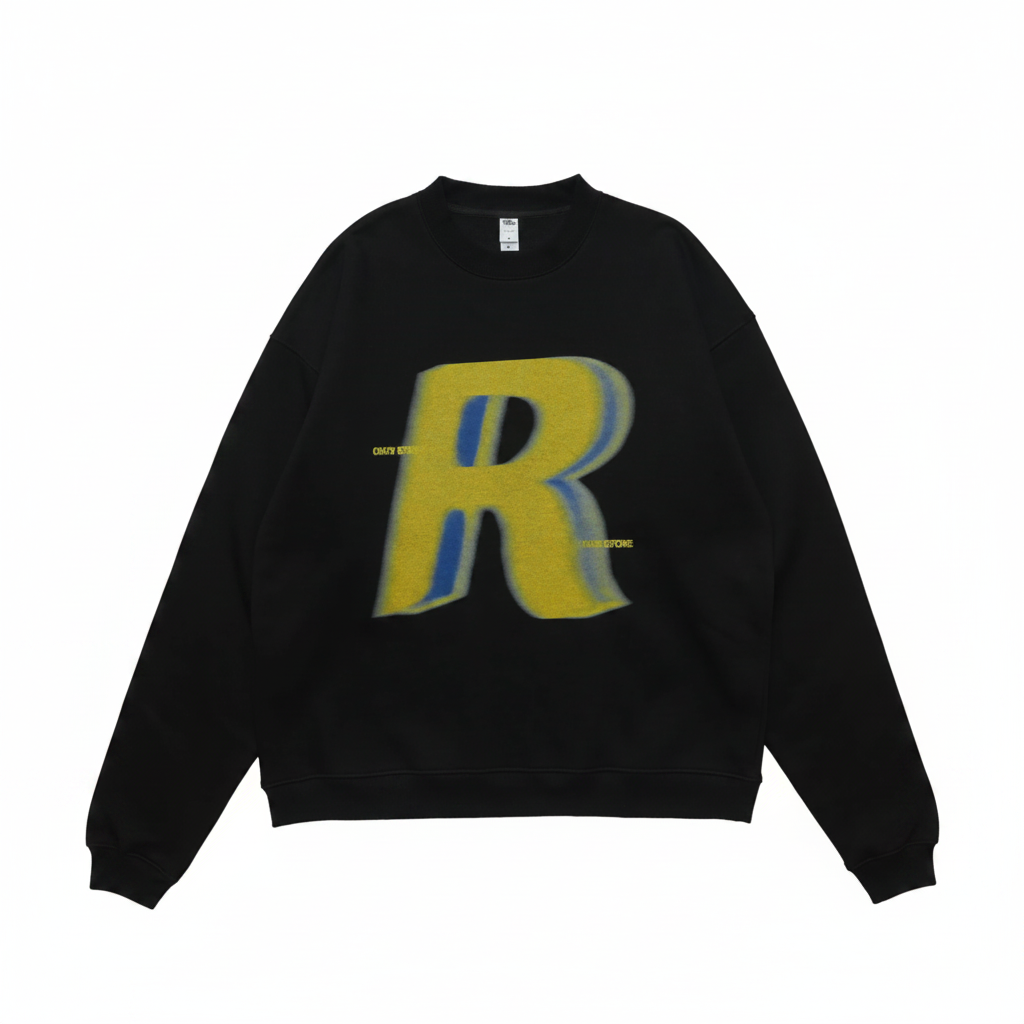 Men's Letter R Drop Shoulder Sweatshirt