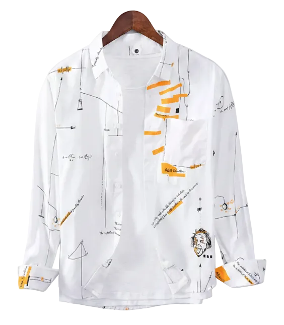 Men's Plus Size Casual Printed Long Sleeve Shirt