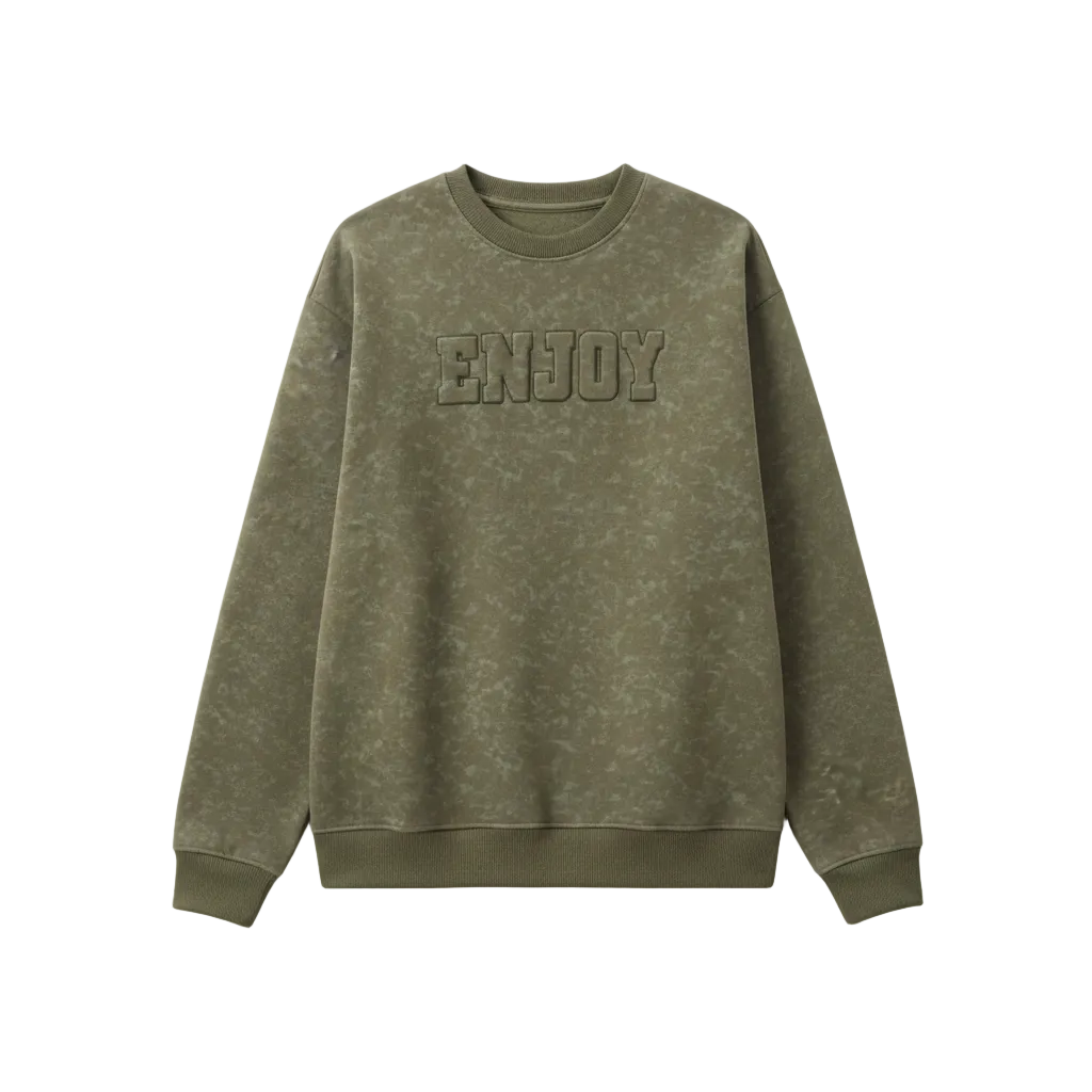 Men's Plus Size Enjoy Round Neck Long Sleeve Sweatshirt