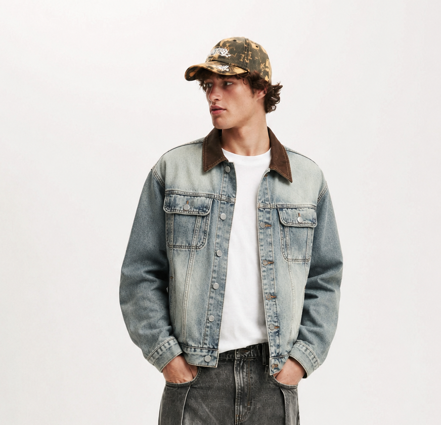 Button Up Long Sleeve Denim Jacket