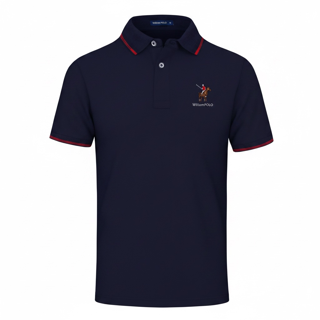 Men's Plus Size Embroidered Short Sleeve Polo Shirt