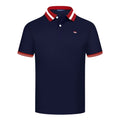 Men's Plus Size Striped Collar Short Sleeve Polo