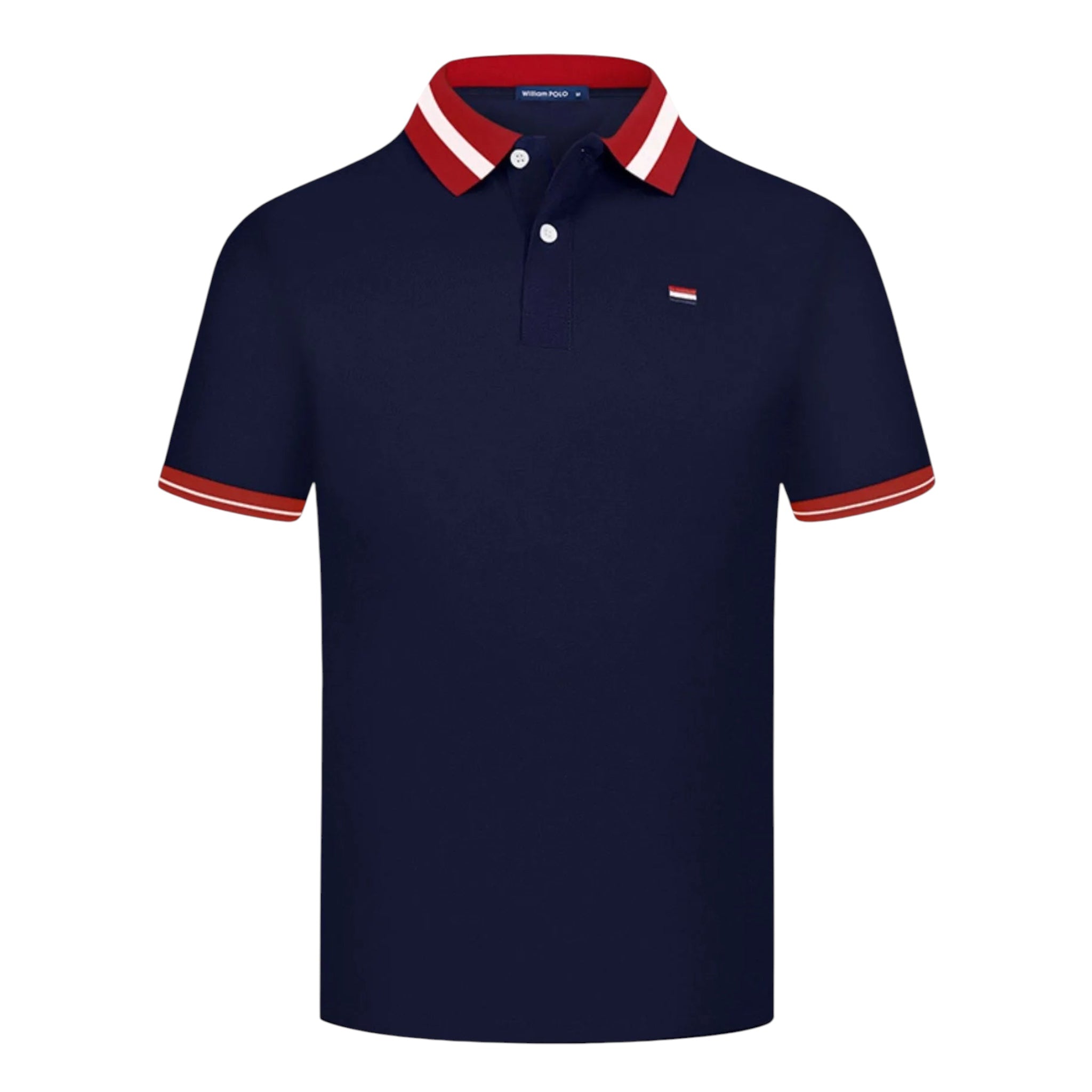Men's Plus Size Striped Collar Short Sleeve Polo