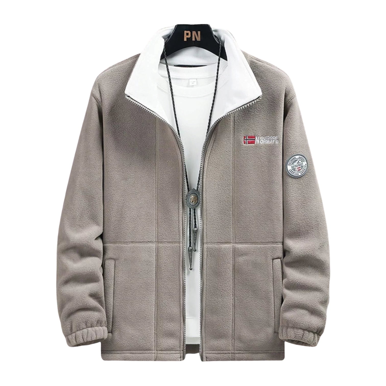 Men's Full Size Zip Up Long Sleeve Fleece Jacket Plus Size