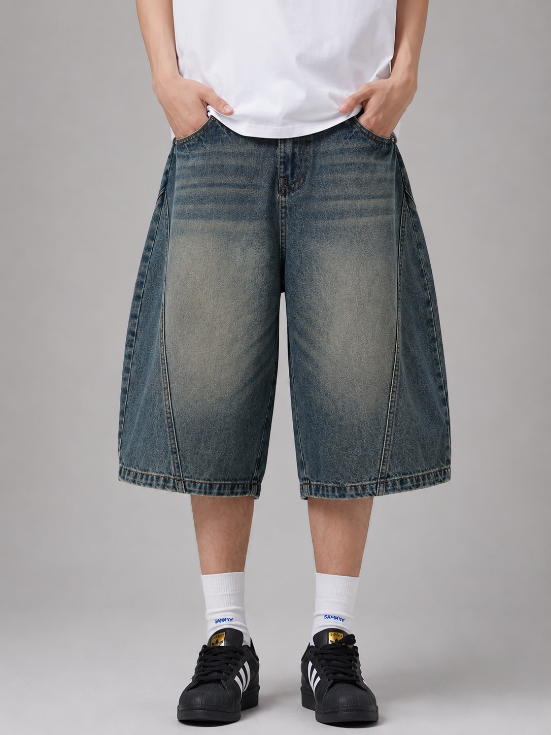 Vintage Wash Denim Shorts